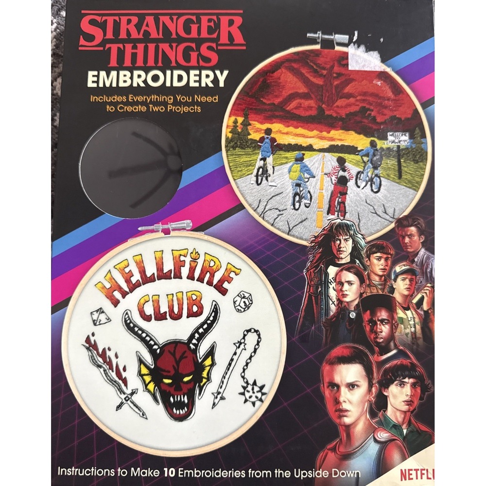 Stranger Things Embroidery Set Kit Makes 10 Embroideries Netflix